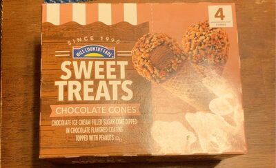 Chocolate Ice Cream Filled Sugar Cone Dipped In Chocolate Flavored Coating Topped With Peanuts Sweet Treats Cones, Chocolate