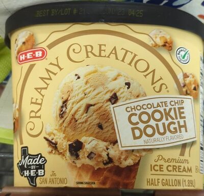 Creamy Creations, Chocolate Chip Cookie Dough Premium Ice Cream, Chocolate Chip Cookie Dough