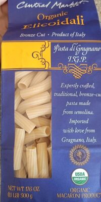 Organic Macaroni Product, Bronze Cut Elicoidali