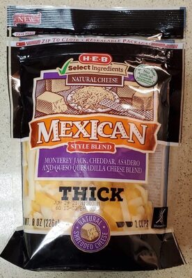Mexican Style Blend Monterey Jack, Cheddar, Asadero And Queso Quesadilla Cheese Blend Thick Shredded Cheese, Mexican Style Blend