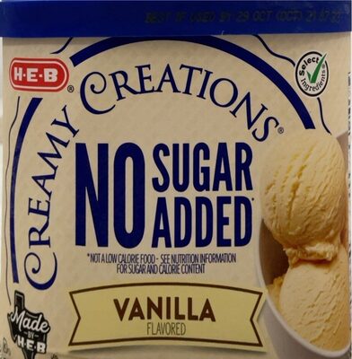 Creamy Creations, Vanilla No Sugar Added Light Ice Cream, Vanilla