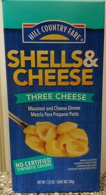 Three Cheese Shells & Cheese Macaroni And Cheese Dinner, Three Cheese