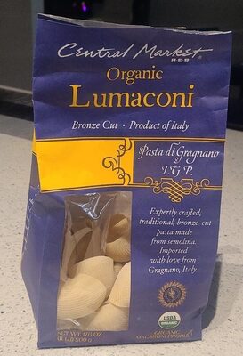 Organic Macaroni Product, Bronze Cut Lumaconi