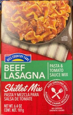 Beef Lasagna Pasta & Tomato Sauce Skillet Mix, Beef Lasagna