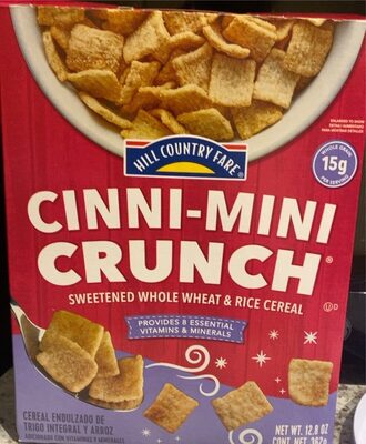 Cinni Mini Crunch Sweetened Whole Wheat & Rice Cereal, Cinni Mini Crunch