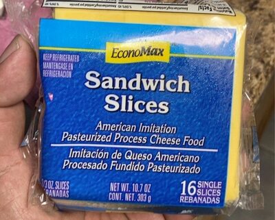 Sandwich American Imitation Pasteurized Process Cheese Food Slices, Sandwich