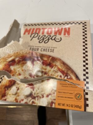 Midtown Pizza Co., Four Cheese Mozzarella, Buffalo Ricotta, Provolone, & Pecorino Stone Baked Italian Pizza, Four Cheese
