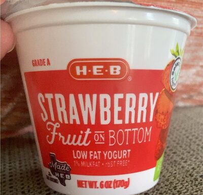 Strawberry Fruit On The Bottom Low Fat Yogurt, Strawberry