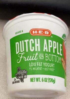 Dutch Apple Fruit On Bottom Low Fat Yogurt, Dutch Apple