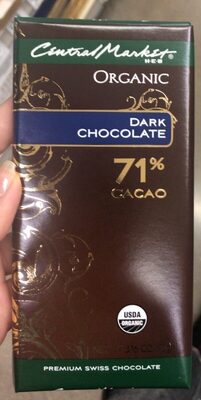 Dark Organic 71% Cacao Premium Swiss Chocolate, Dark