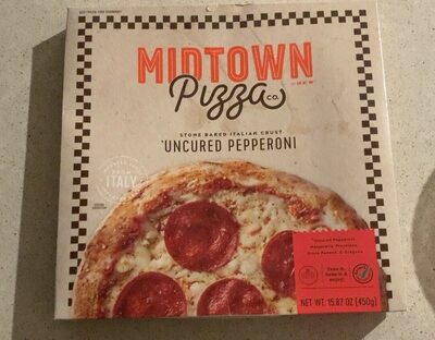 Midtown Pizza Co., Uncured Pepperoni Mozzarella, Provolone, Grana Padano, & Oregano Stone Baked Italian Crust Pizza, Uncured Pepperoni