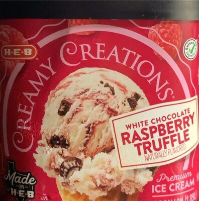 Creamy Creations, White Chocolate Raspberry Truffle Premium Ice Cream, White Chocolate Raspberry Truffle