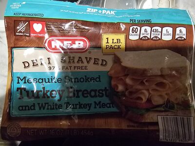 Mesquite Smoked Deli Shaved Turkey Breast And White Turkey Meat, Mesquite Smoked