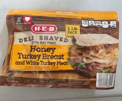 Honey Deli Shaved Turkey Breast And White Turkey Meat, Honey