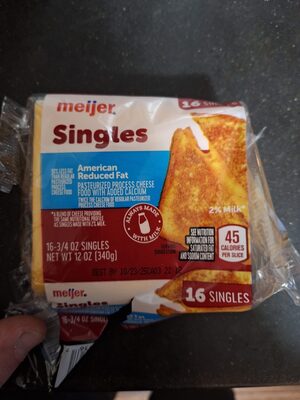 American Reduced Fat Pasteurized Process Cheese Singles, American