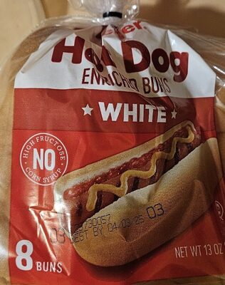 White Hot Dog Enriched Buns, White