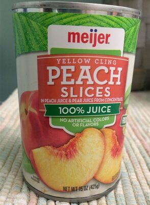 Yellow Cling Peach Slices In Peach Juice & Pear Juice, Peach Juice & Pear Juice