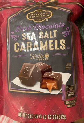 Dark Chocolate Kettle Cooked Sea Salt Caramels, Dark Chocolate