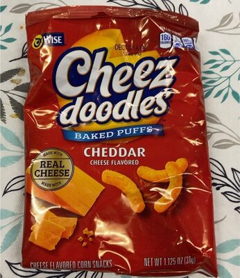 Cheddar Cheese Flavored Baked Puffs Corn Snacks, Cheddar Cheese