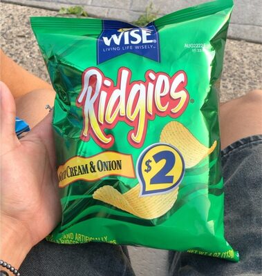 Sour Cream & Onion Ridged Potato Chips, Sour Cream; Onion