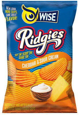 Cheddar & Sour Cream Ridged Potato Chips, Cheddar; Sour Cream