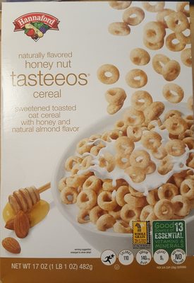 Honey Nut Flavored Tasteeos Sweetened Toasted Oat Cereal, Honey Nut