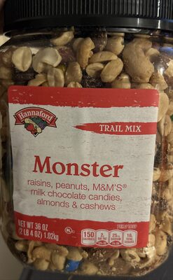 Monster Raisins, Peanuts & M&M's Milk Chocolate Candies, Almonds & Cashews Trail Mix