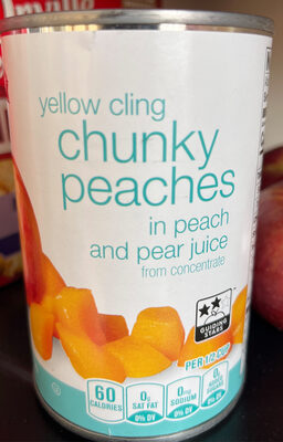 Yellow Cling Chunky Peaches In 100% Juice, Yellow Cling Chunky Peaches