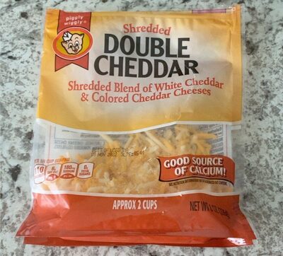 Double White Cheddar Shredded Cheese, Double White Cheddar Shredded