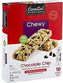 Chocolate Chip Flavored Chewy Granola Bars, Chocolate Chip