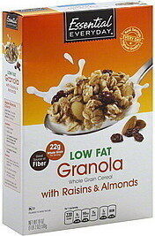 Essential Everyday, Low Fat Granola, Whole Grain Cereal With Raisins & Almonds