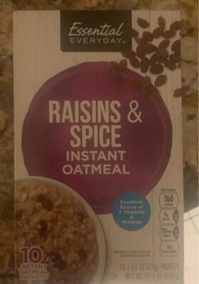 Raisins & Spice Instant Oatmeal, Raisins & Spice