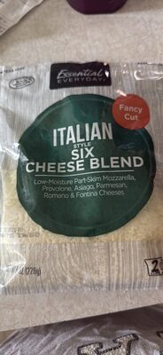 Italian Style Six Cheese Blend Low-Moisture Part-Skim Mozzarella, Provolone, Asiago, Parmesan, Romano & Fontina Cheeses, Italian Style Six Cheese Blend