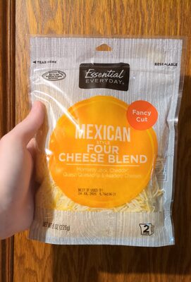 Mexican Style Four Cheese Blend Monterey Jack, Cheddar, Queso Quesadilla & Asadero Cheeses, Mexican Style Four Cheese Blend