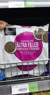 Chocolate Extra Filled Sandwich Cookies With Vanilla Creme, Vanilla Creme