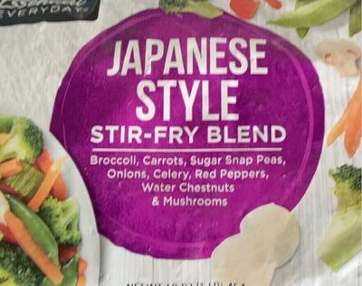 Japanese Style Broccoli, Carrots, Sugar Snap Peas, Onions, Celery, Red Peppers, Water Chestnuts & Mushrooms Stir-Fry Blend, Japanese Style