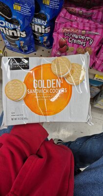 Golden Sandwich Cookies With Vanilla Creme, Golden