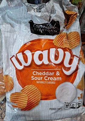 Cheddar & Sour Cream Wavy Potato Chips, Cheddar & Sour Cream