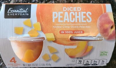 Yellow Cling Diced Peaches In 100% Juice, 100% Juice