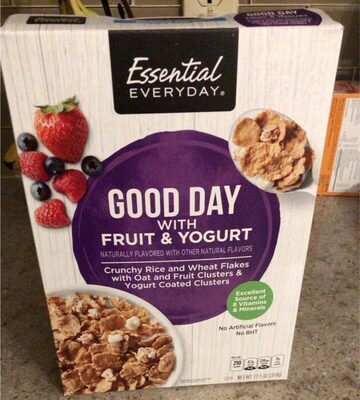 Good Day With Fruit & Yogurt Crunchy Rice And Wheat Flakes With Oat And Fruit Clusters & Yogurt Coated Clusters, Good Day With Fruit & Yogurt