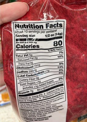 Hot & Spicy Fried Pork Skins Rinds, Hot & Spicy