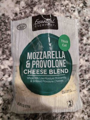 Mozzarella & Provolone Cheese Blend Thick Cut Whole Milk Low-Moisture Mozzarella & Smoked Provolone Cheeses, Mozzarella & Provolone Cheese Blend