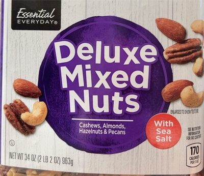 Deluxe Mixed Nuts Cashews, Almonds, Hazelnuts & Pecans With Sea Salt, Sea Salt