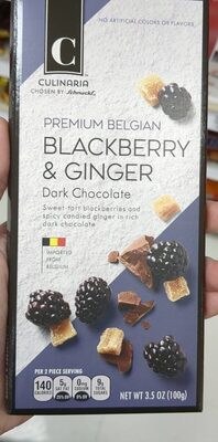 Blackberry & Ginger Sweet-Tart Blackberries And Spicy Candied Ginger In Rich Premium Belgian Dark Chocolate, Blackberry & Ginger