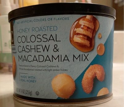Honey Roasted Colossal Cashew & Macadamia Mix, Honey Roasted