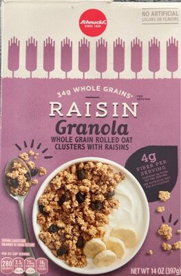 Raisin Whole Grain Rolled Oat Clusters With Raisins Granola, Raisin