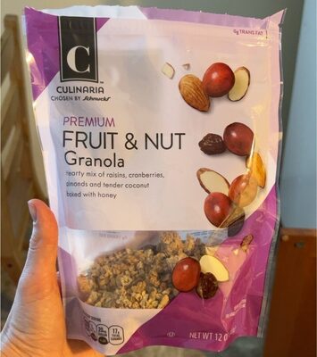 Fruit & Nut Hearty Mix Of Raisins, Cranberries, Almonds And Tender Coconut Baked With Honey Premium Granola, Fruit & Nut