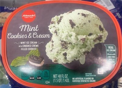 Mint Cookies & Cream Mint Ice Cream With Crushed Creme Filled Cookies, Mint Cookies & Cream