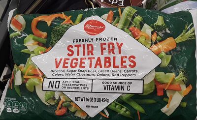 Freshly Frozen Stir Fry Vegetables Broccoli, Sugar Snap Peas, Green Beans, Carrots, Celery, Water Chestnuts, Onions, Red Peppers