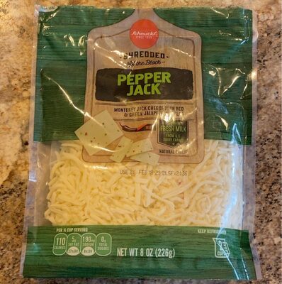 Mild Monterey Jack Cheese With Red & Green Jalapeno Peppers Shredded Natural Cheese, Mild Pepper Jack